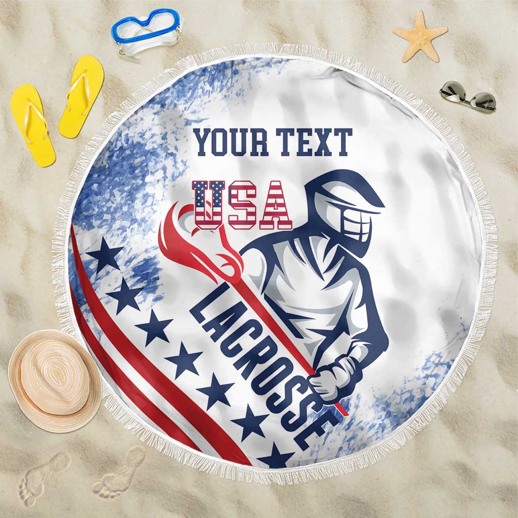 Custom United States Lacrosse Beach Blanket 2025 Grunge Style
