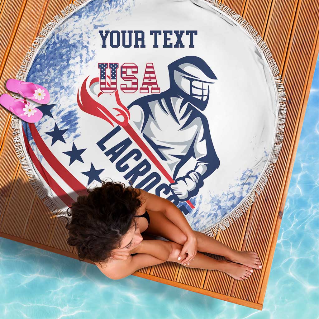 Custom United States Lacrosse Beach Blanket 2025 Grunge Style