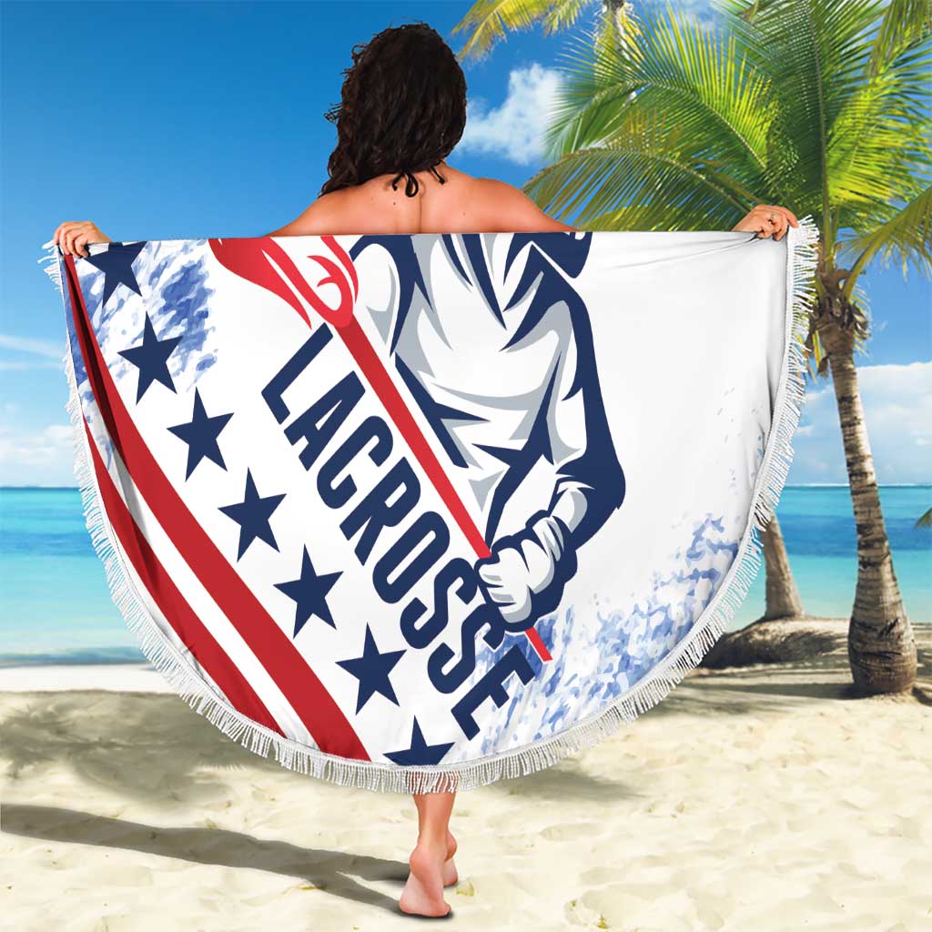 Custom United States Lacrosse Beach Blanket 2025 Grunge Style