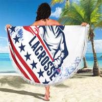 Custom United States Lacrosse Beach Blanket 2025 Grunge Style