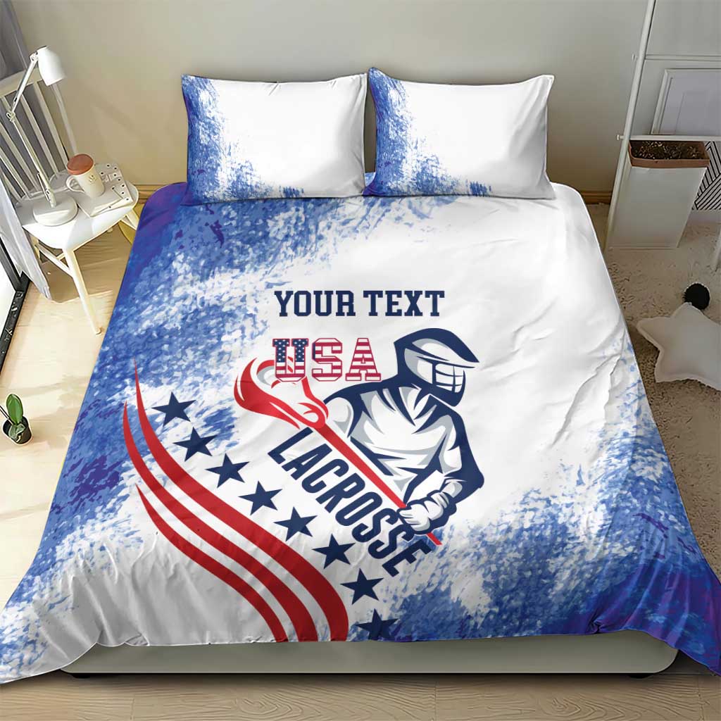 Custom United States Lacrosse Bedding Set 2025 Grunge Style