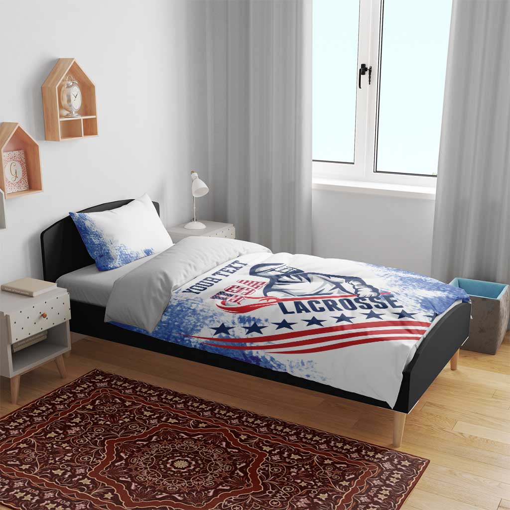 Custom United States Lacrosse Bedding Set 2025 Grunge Style
