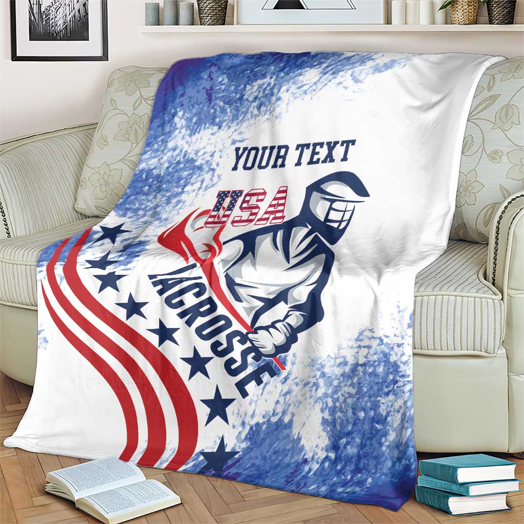 Custom United States Lacrosse Blanket 2025 Grunge Style