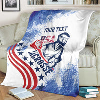Custom United States Lacrosse Blanket 2025 Grunge Style