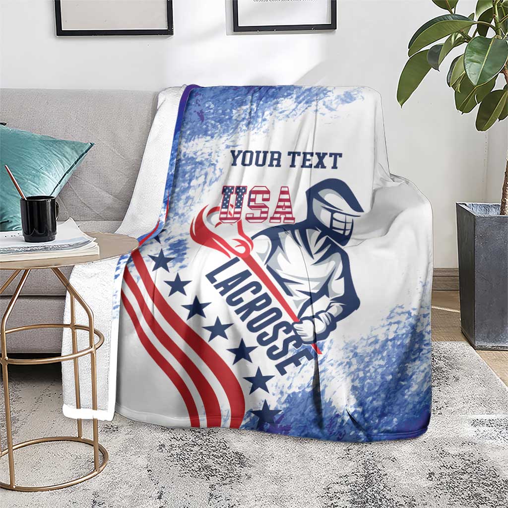 Custom United States Lacrosse Blanket 2025 Grunge Style