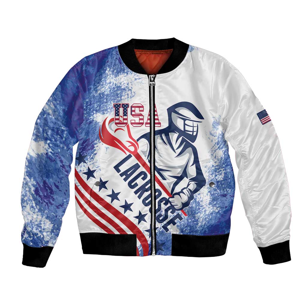 Custom United States Lacrosse Bomber Jacket 2025 Grunge Style