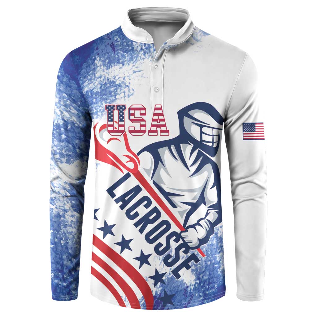 Custom United States Lacrosse Button Sweatshirt 2025 Grunge Style