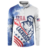 Custom United States Lacrosse Button Sweatshirt 2025 Grunge Style