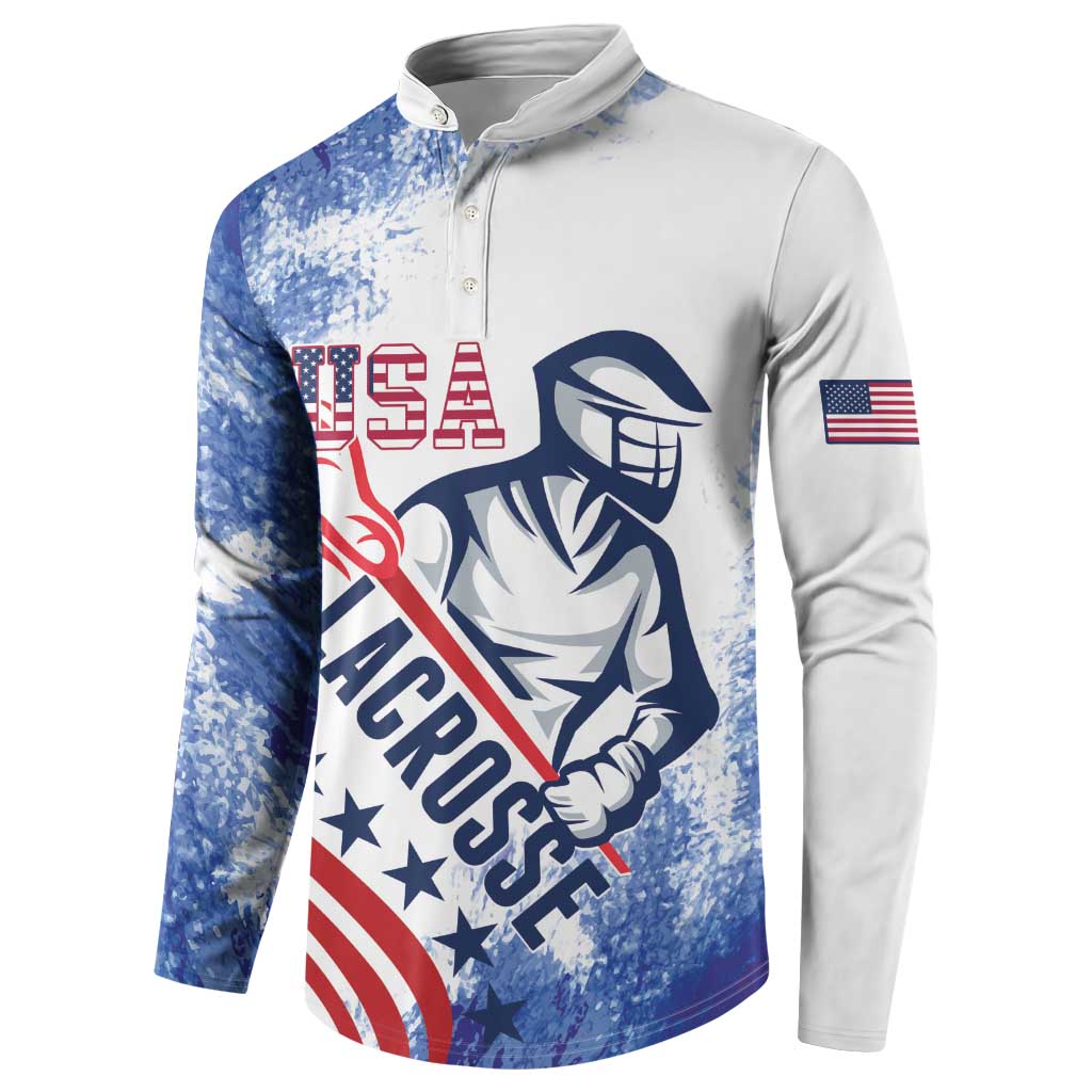 Custom United States Lacrosse Button Sweatshirt 2025 Grunge Style
