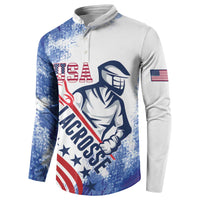 Custom United States Lacrosse Button Sweatshirt 2025 Grunge Style