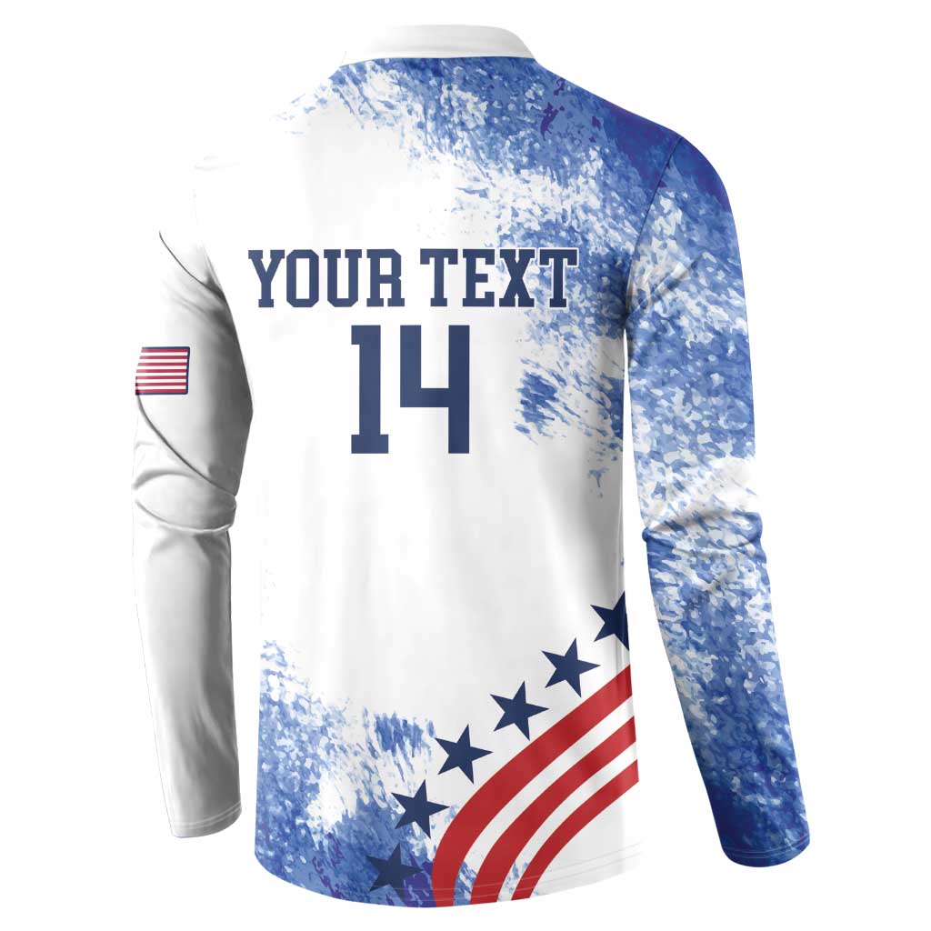 Custom United States Lacrosse Button Sweatshirt 2025 Grunge Style