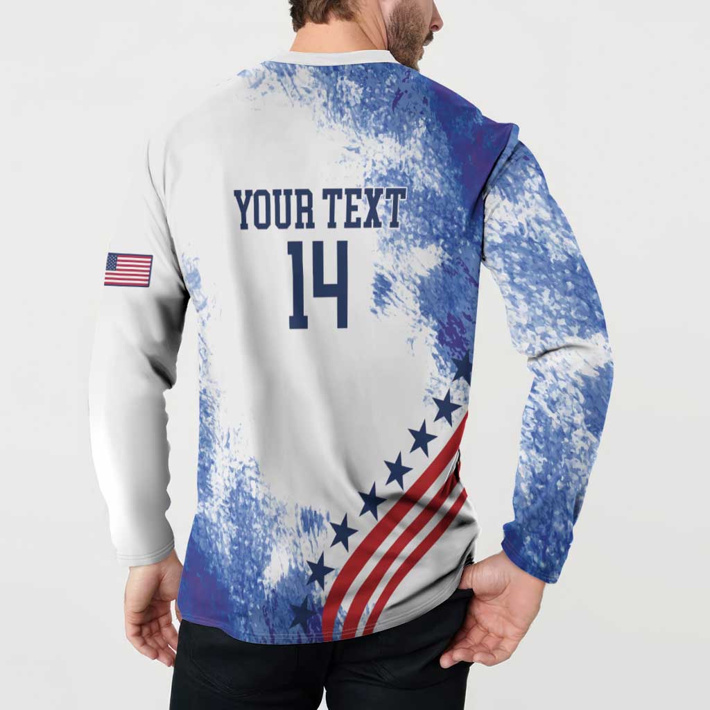 Custom United States Lacrosse Button Sweatshirt 2025 Grunge Style
