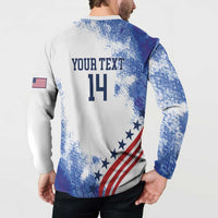 Custom United States Lacrosse Button Sweatshirt 2025 Grunge Style