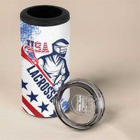 Custom United States Lacrosse 4 in 1 Can Cooler Tumbler 2025 Grunge Style