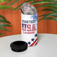 Custom United States Lacrosse 4 in 1 Can Cooler Tumbler 2025 Grunge Style