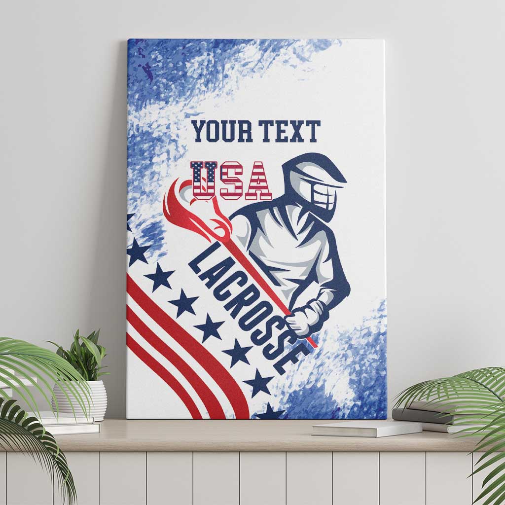 Custom United States Lacrosse Canvas Wall Art 2025 Grunge Style