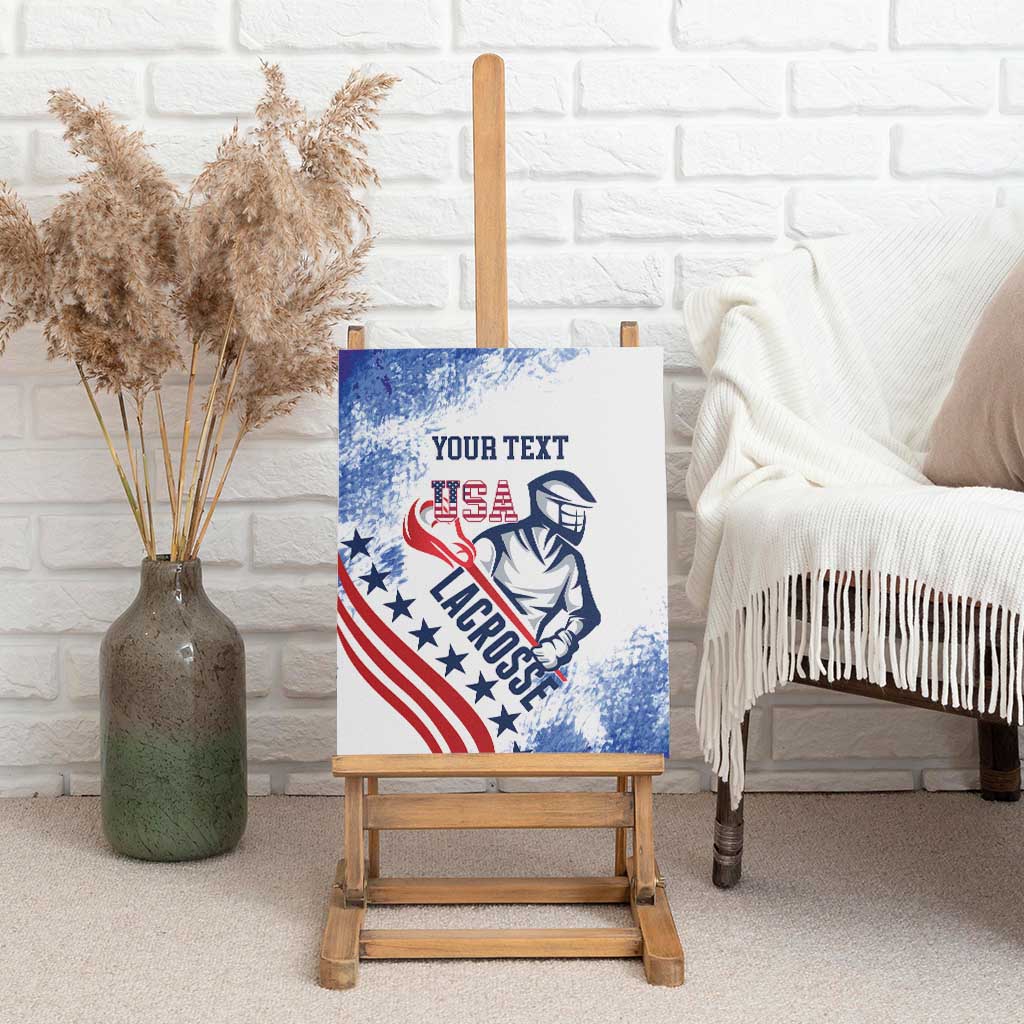 Custom United States Lacrosse Canvas Wall Art 2025 Grunge Style