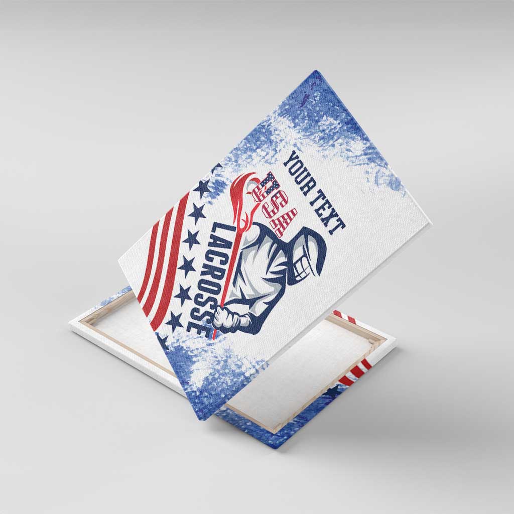 Custom United States Lacrosse Canvas Wall Art 2025 Grunge Style