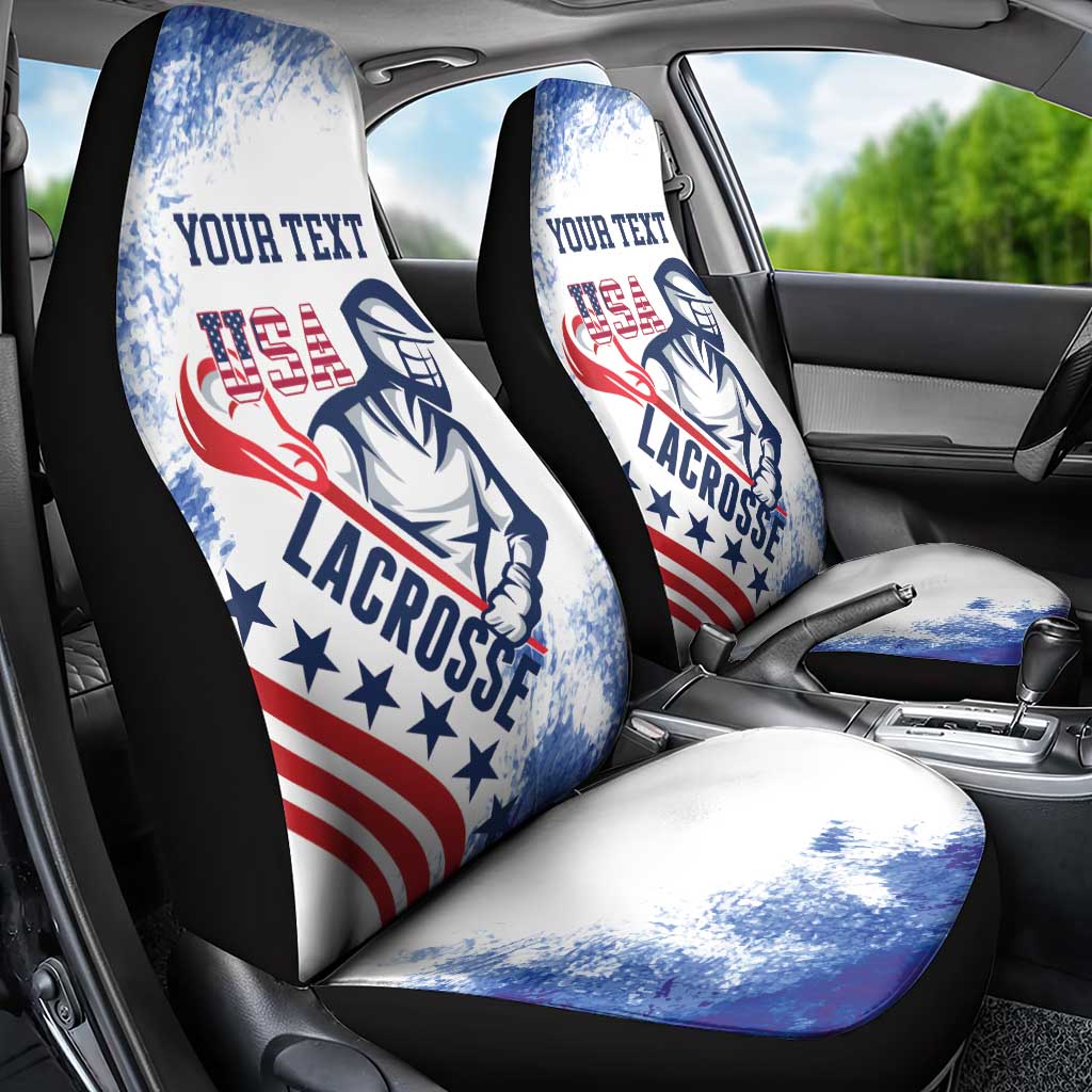 Custom United States Lacrosse Car Seat Cover 2025 Grunge Style