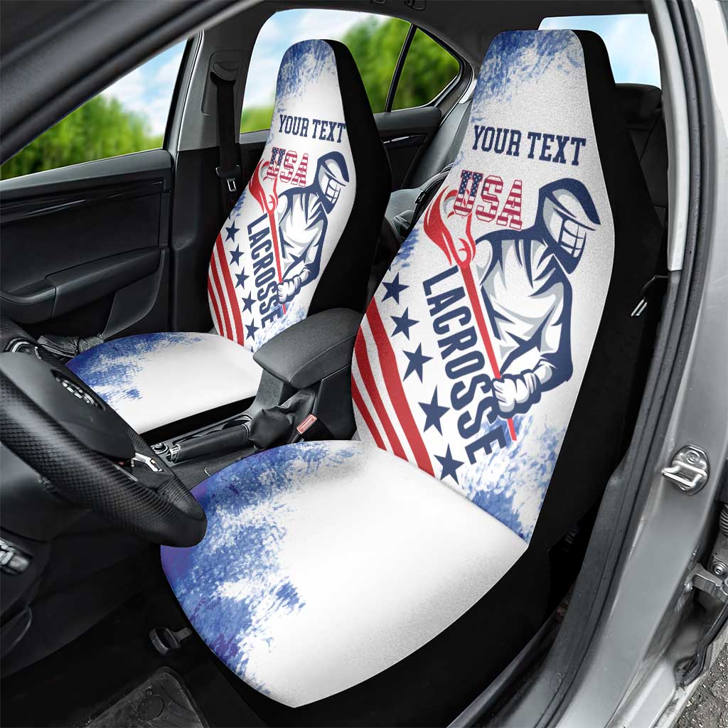 Custom United States Lacrosse Car Seat Cover 2025 Grunge Style