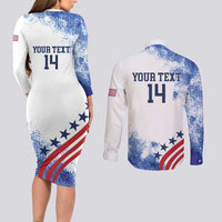 Custom United States Lacrosse Couples Matching Long Sleeve Bodycon Dress and Long Sleeve Button Shirt 2025 Grunge Style