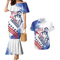 Custom United States Lacrosse Couples Matching Mermaid Dress and Hawaiian Shirt 2025 Grunge Style