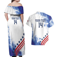 Custom United States Lacrosse Couples Matching Off Shoulder Maxi Dress and Hawaiian Shirt 2025 Grunge Style