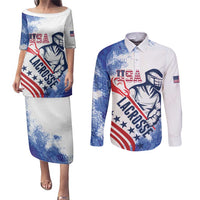 Custom United States Lacrosse Couples Matching Puletasi and Long Sleeve Button Shirt 2025 Grunge Style