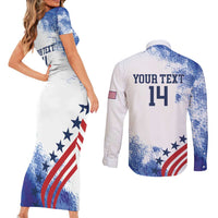 Custom United States Lacrosse Couples Matching Short Sleeve Bodycon Dress and Long Sleeve Button Shirt 2025 Grunge Style
