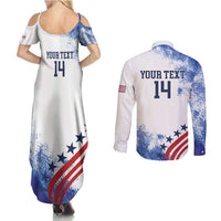 Custom United States Lacrosse Couples Matching Summer Maxi Dress and Long Sleeve Button Shirt 2025 Grunge Style