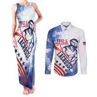 Custom United States Lacrosse Couples Matching Tank Maxi Dress and Long Sleeve Button Shirt 2025 Grunge Style