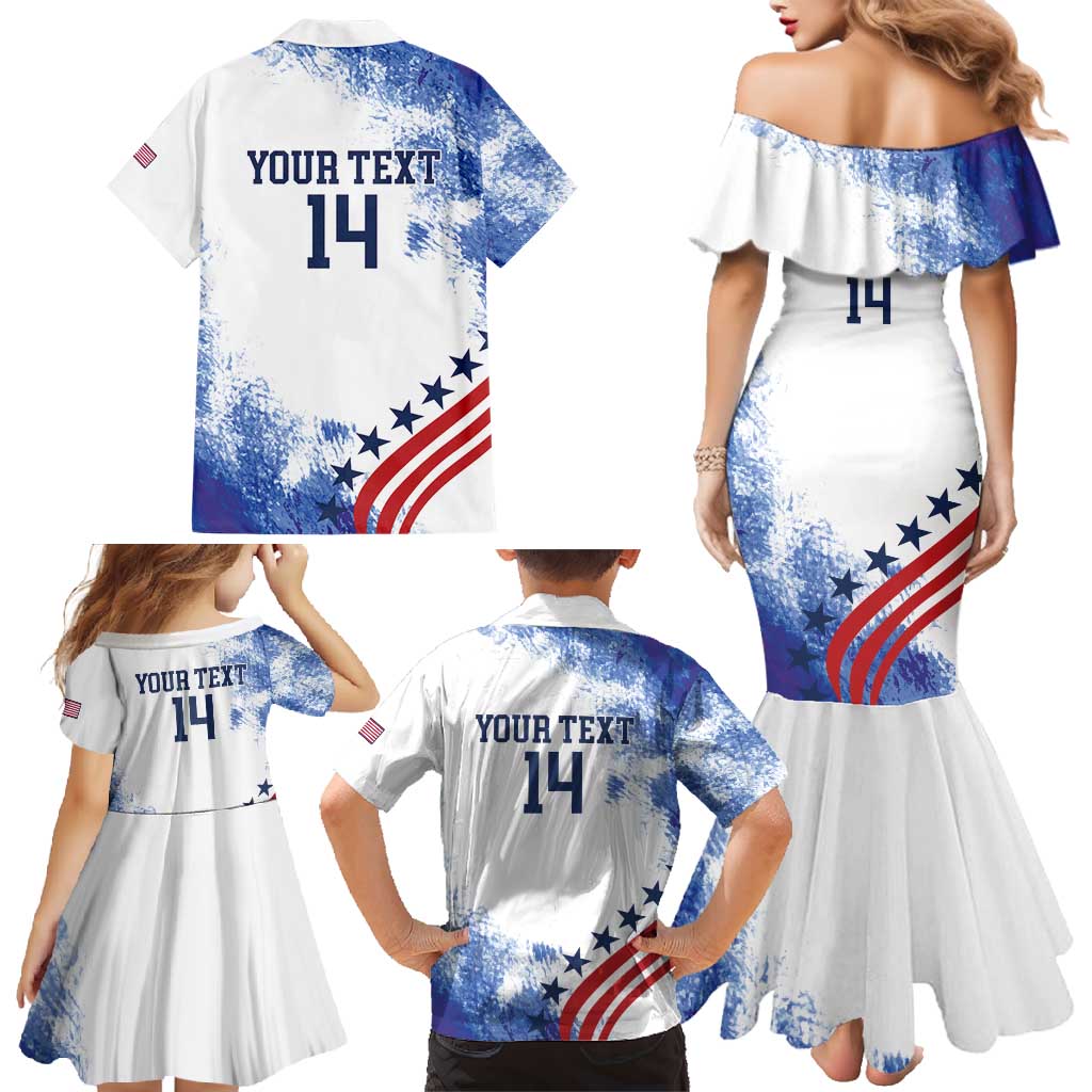 Custom United States Lacrosse Family Matching Mermaid Dress and Hawaiian Shirt 2025 Grunge Style