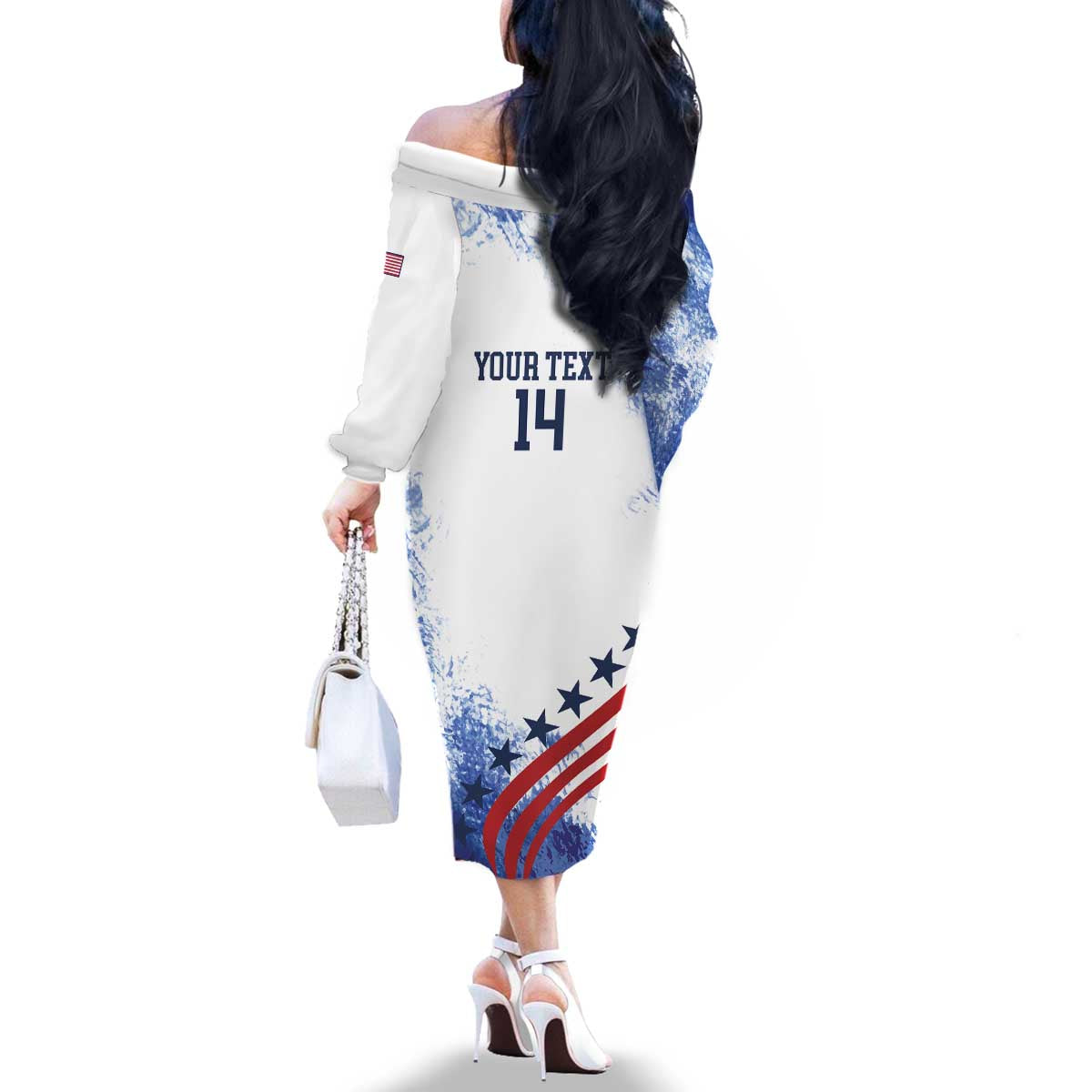 Custom United States Lacrosse Family Matching Off The Shoulder Long Sleeve Dress and Hawaiian Shirt 2025 Grunge Style