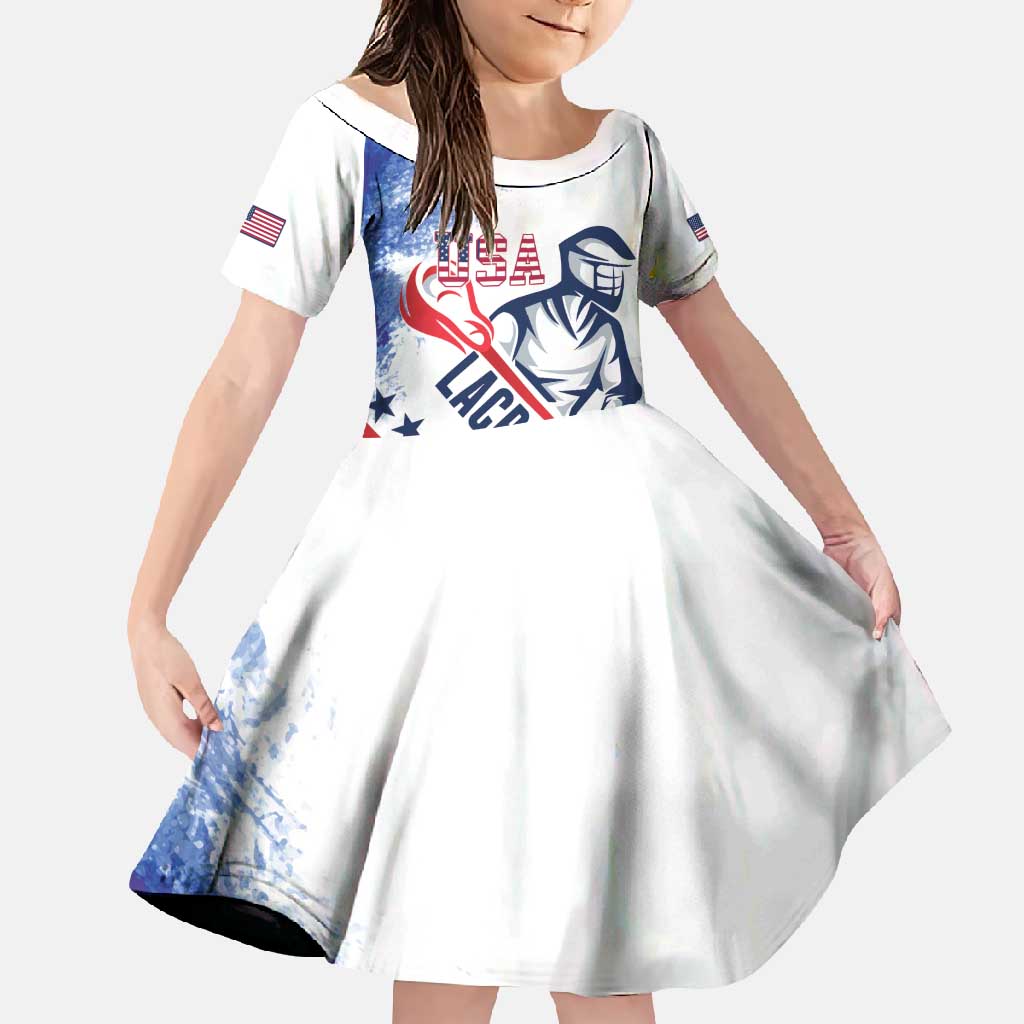 Custom United States Lacrosse Family Matching Off Shoulder Maxi Dress and Hawaiian Shirt 2025 Grunge Style