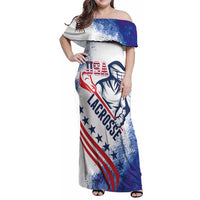 Custom United States Lacrosse Family Matching Off Shoulder Maxi Dress and Hawaiian Shirt 2025 Grunge Style