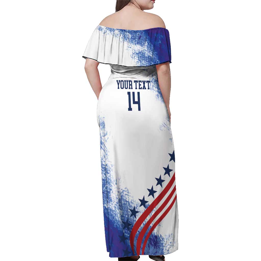Custom United States Lacrosse Family Matching Off Shoulder Maxi Dress and Hawaiian Shirt 2025 Grunge Style