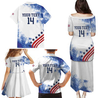 Custom United States Lacrosse Family Matching Puletasi and Hawaiian Shirt 2025 Grunge Style
