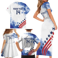 Custom United States Lacrosse Family Matching Short Sleeve Bodycon Dress and Hawaiian Shirt 2025 Grunge Style