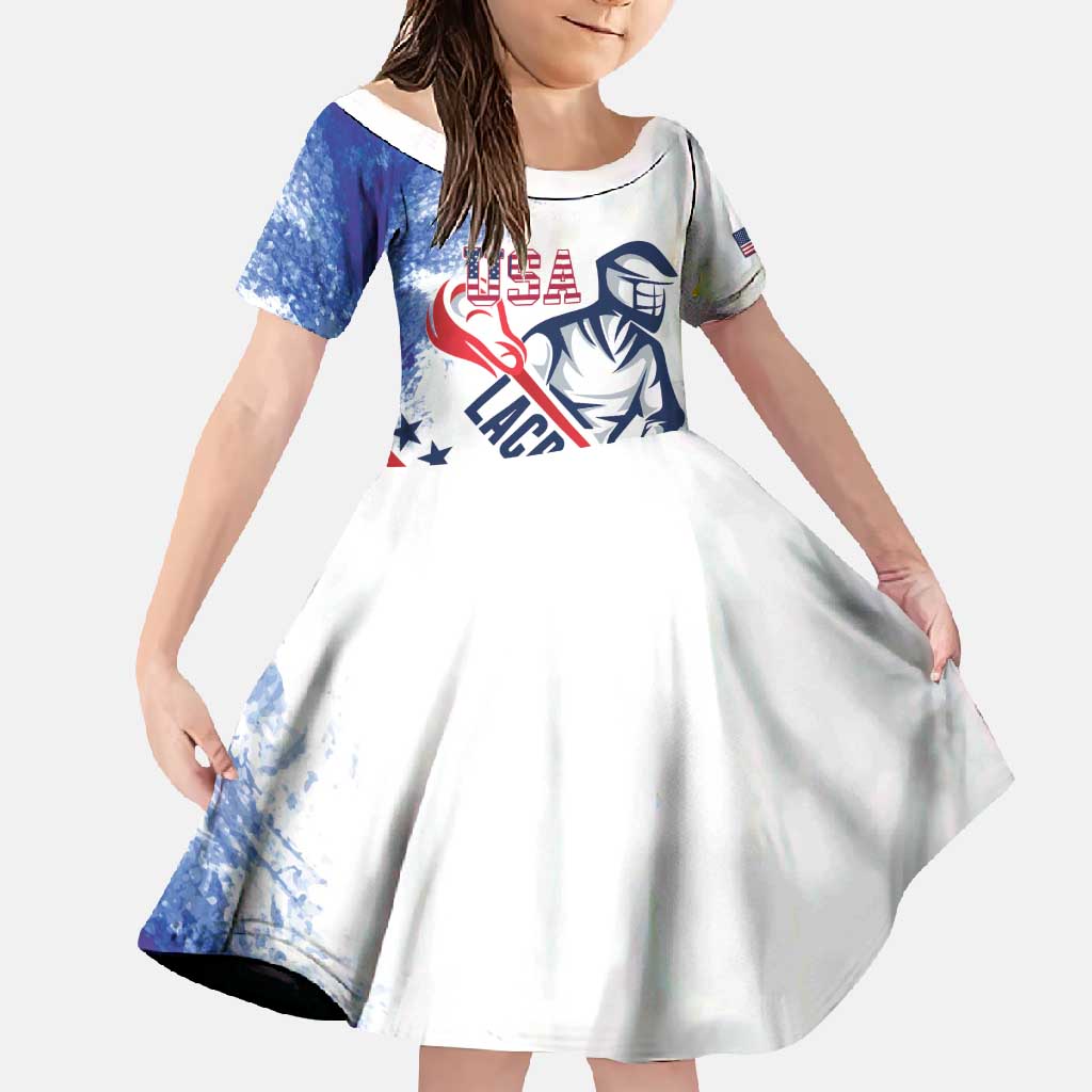 Custom United States Lacrosse Family Matching Summer Maxi Dress and Hawaiian Shirt 2025 Grunge Style