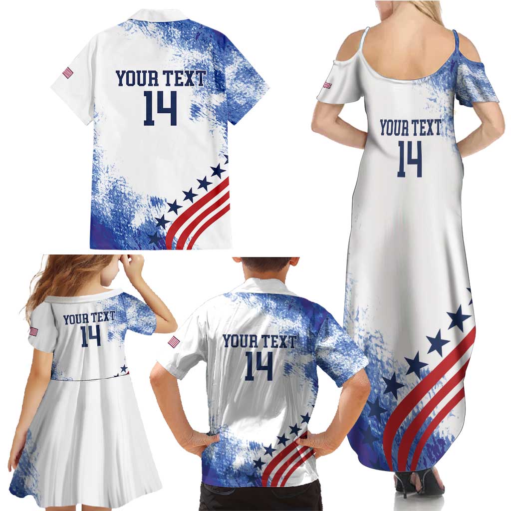 Custom United States Lacrosse Family Matching Summer Maxi Dress and Hawaiian Shirt 2025 Grunge Style