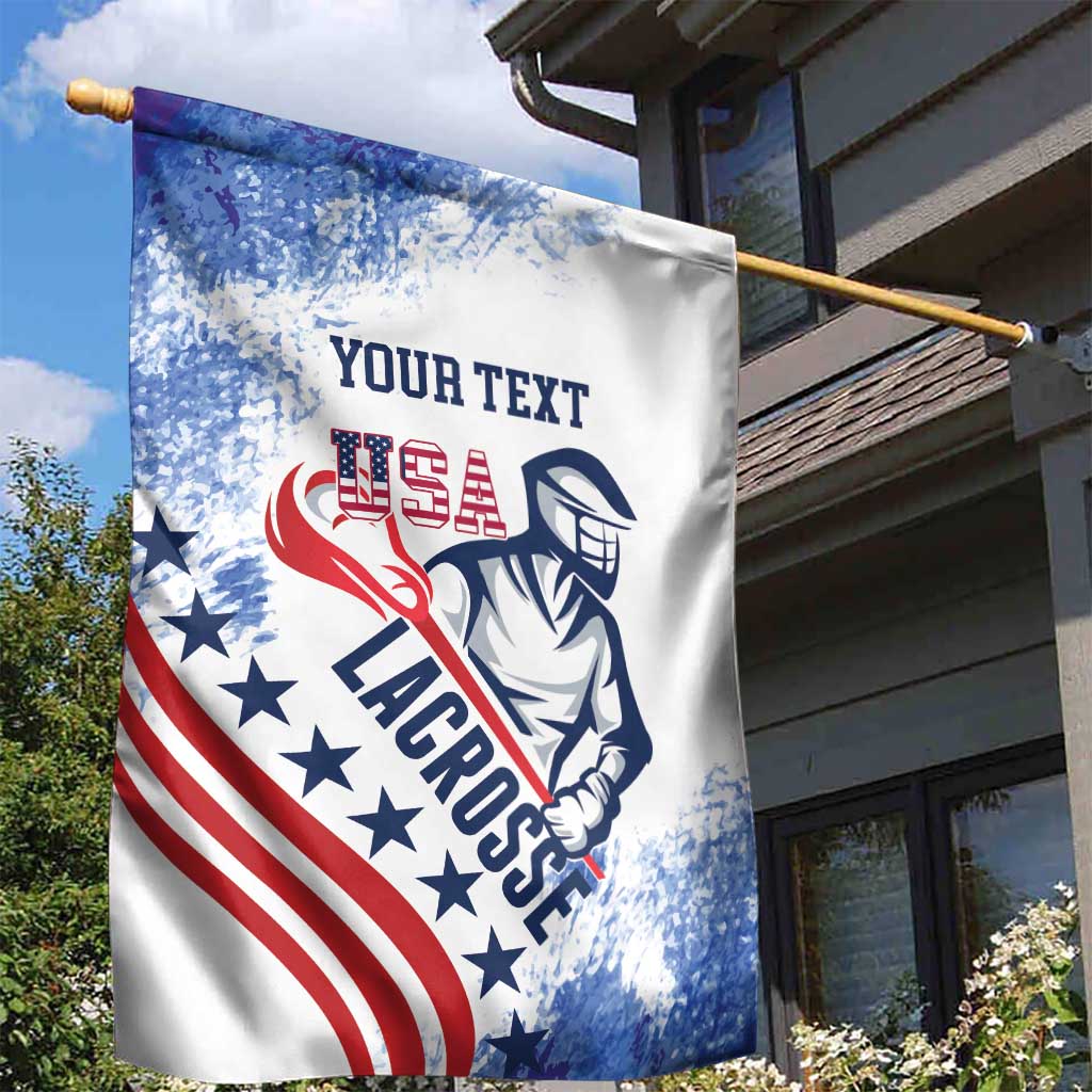 Custom United States Lacrosse Garden Flag 2025 Grunge Style