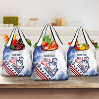 Custom United States Lacrosse Grocery Bag 2025 Grunge Style