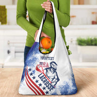 Custom United States Lacrosse Grocery Bag 2025 Grunge Style