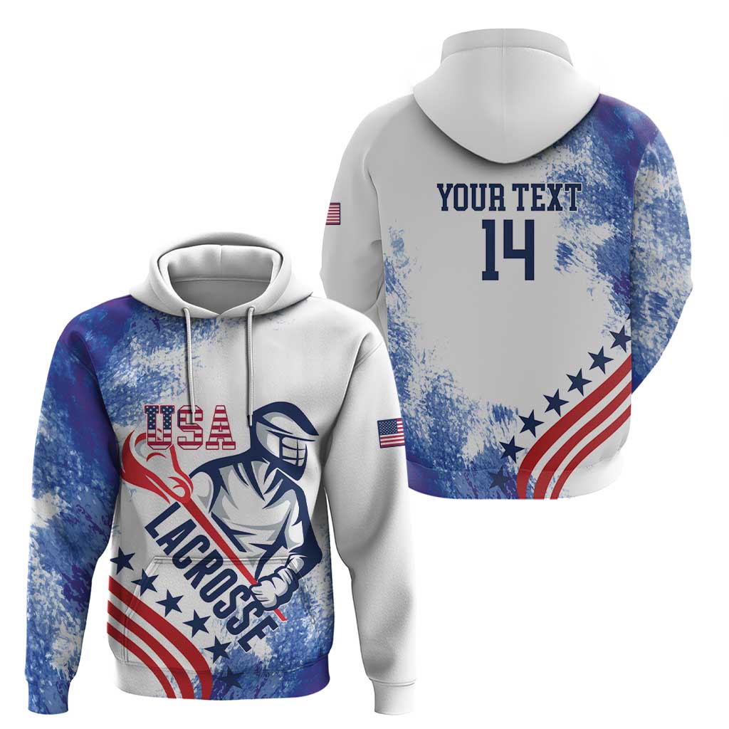 Custom United States Lacrosse Hoodie 2025 Grunge Style