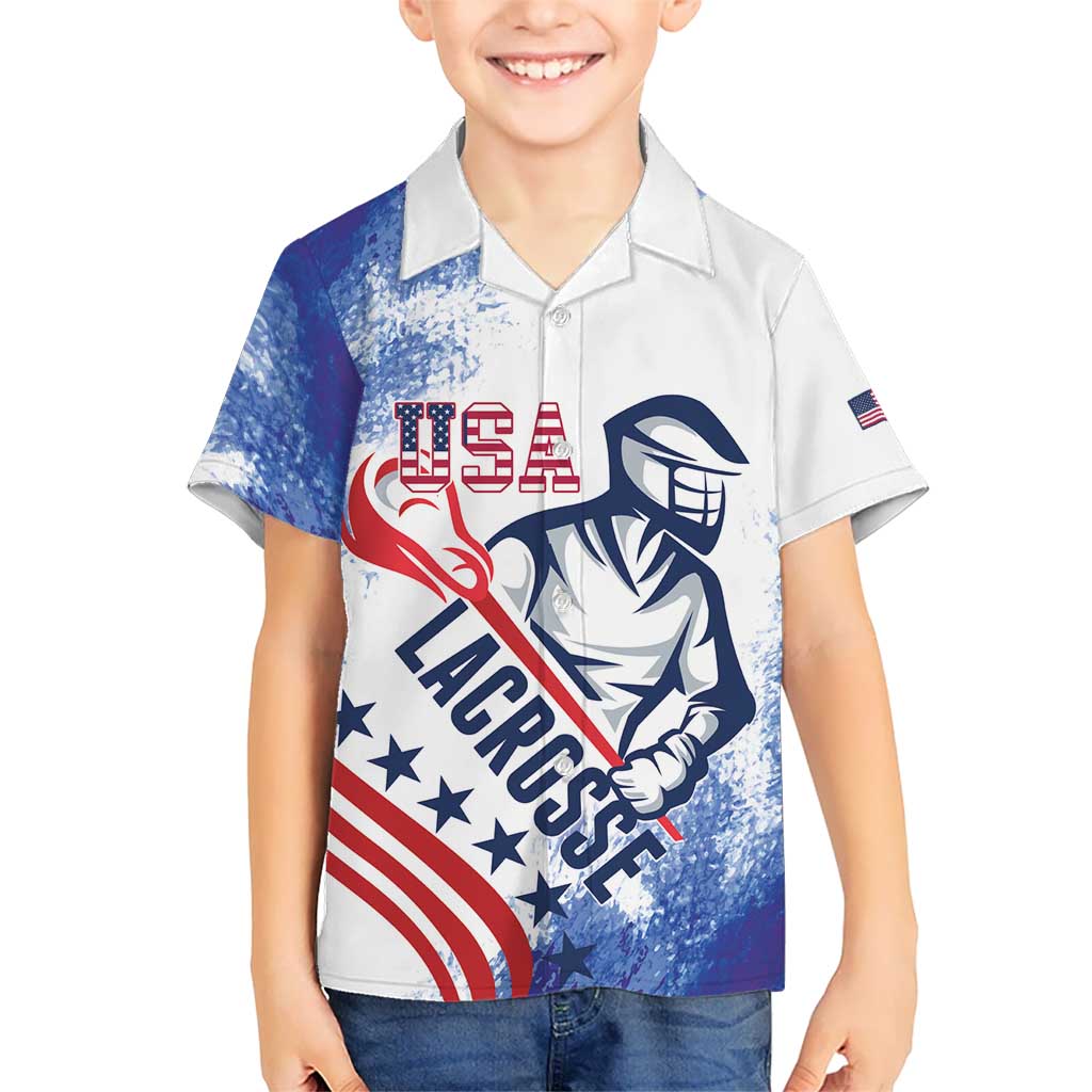 Custom United States Lacrosse Kid Hawaiian Shirt 2025 Grunge Style