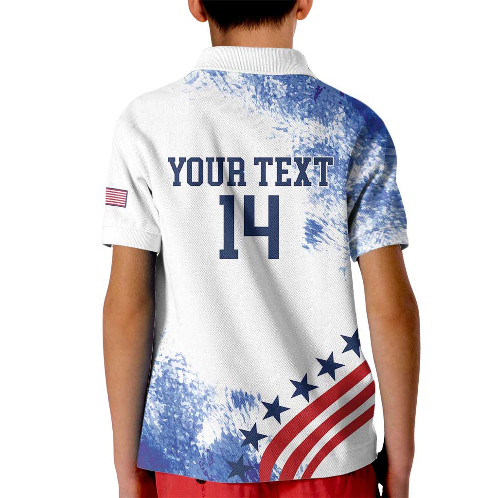 Custom United States Lacrosse Kid Polo Shirt 2025 Grunge Style