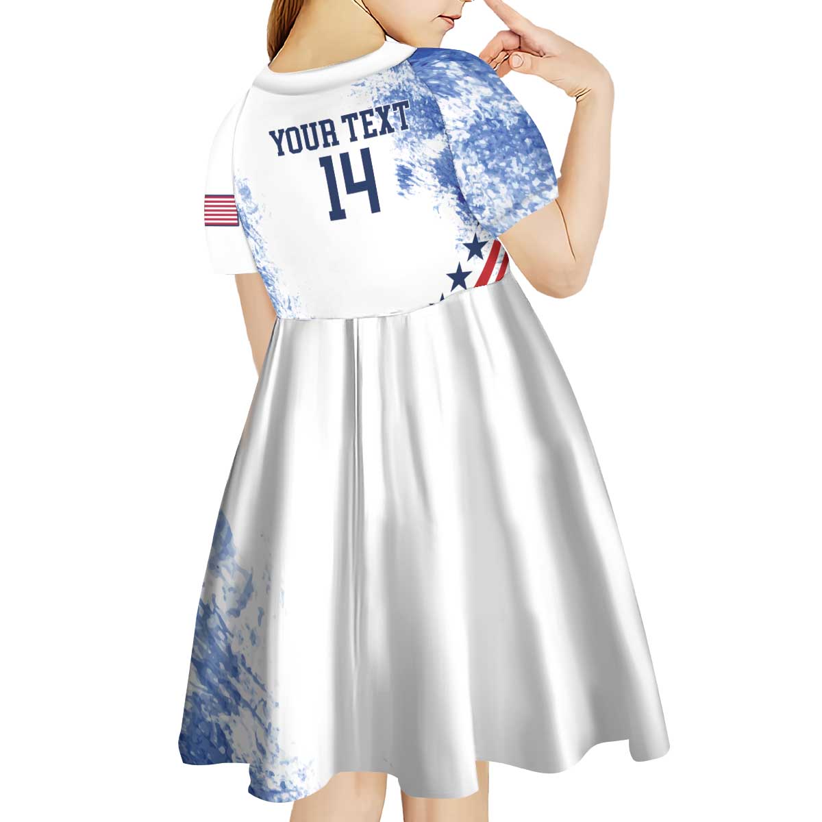 Custom United States Lacrosse Kid Short Sleeve Dress 2025 Grunge Style