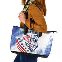 Custom United States Lacrosse Leather Tote Bag 2025 Grunge Style