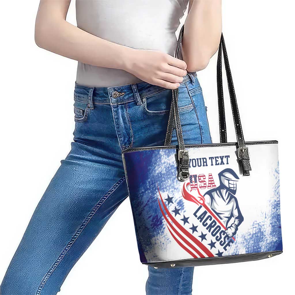 Custom United States Lacrosse Leather Tote Bag 2025 Grunge Style