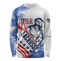 Custom United States Lacrosse Long Sleeve Shirt 2025 Grunge Style